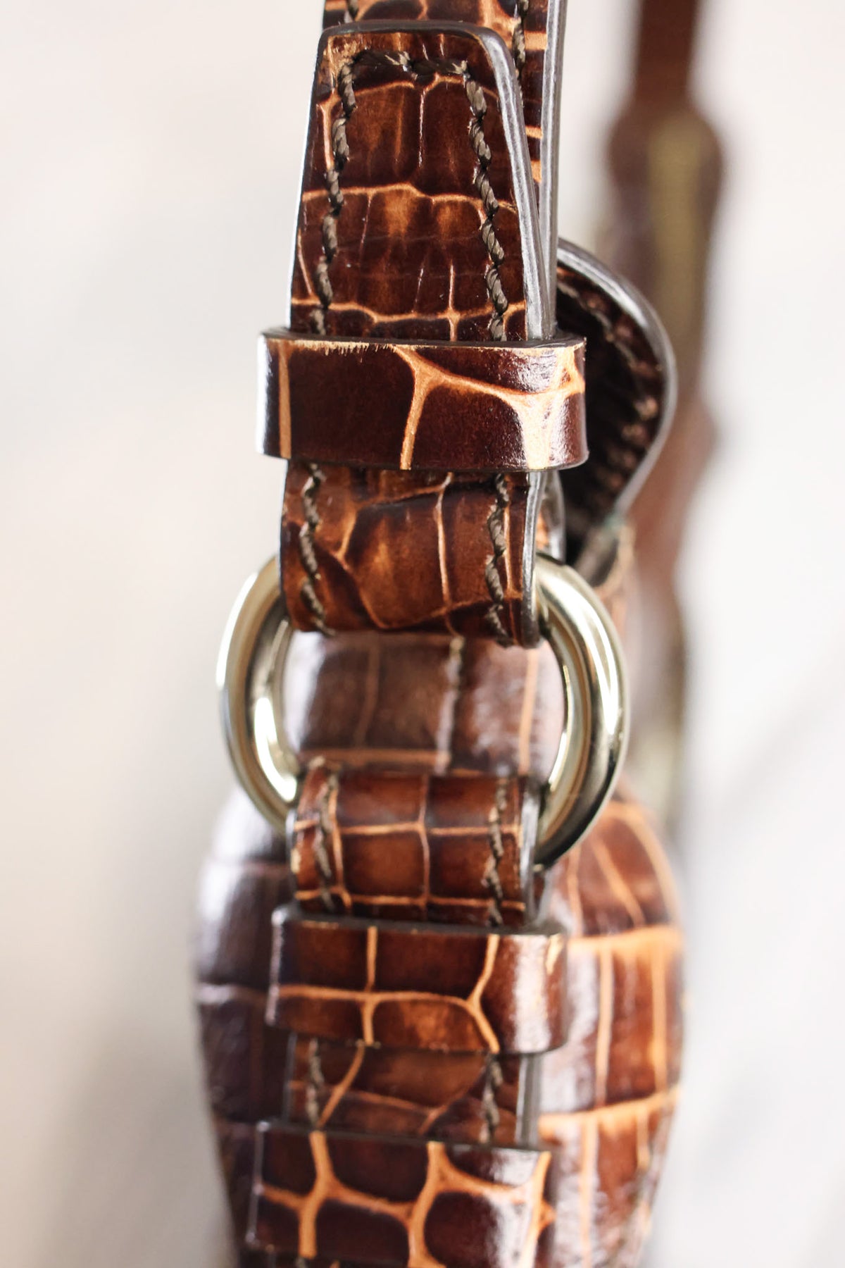 Celine Macadam One shoulder Croc embossed bag