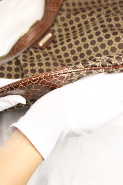Celine Macadam One shoulder Croc embossed bag