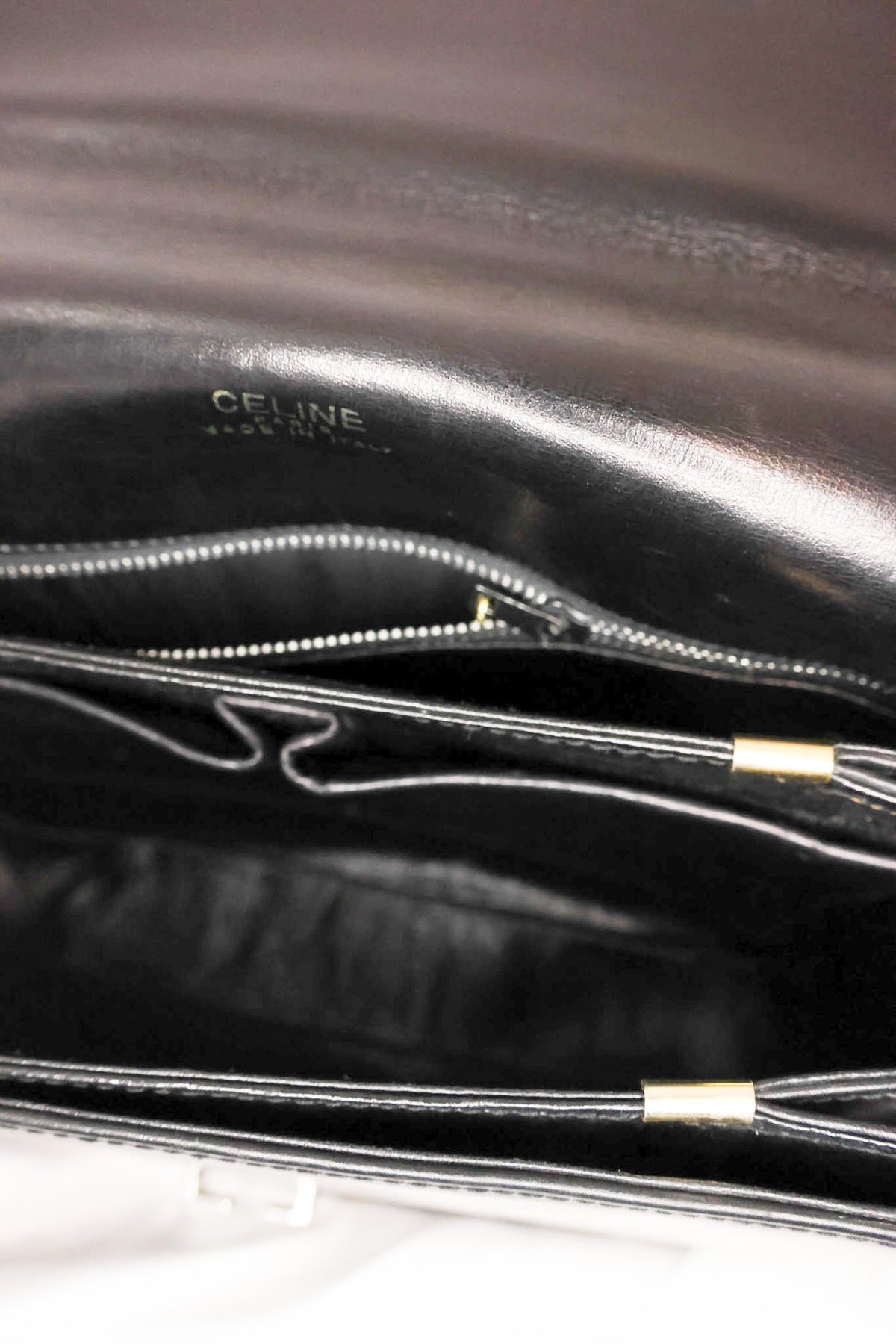 Celine Box Calf Leather with Carriage Hardware – Black