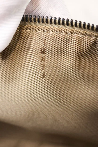 Fendi Zucchino Baguette Canvas Leather Bag