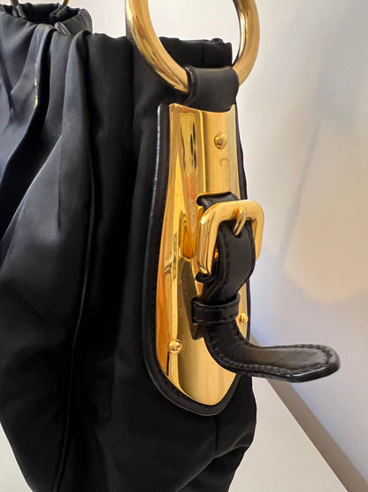 Prada Tessuto Nylon Gathered Top Handle Bag