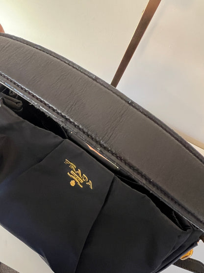 Prada Tessuto Nylon Gathered Top Handle Bag