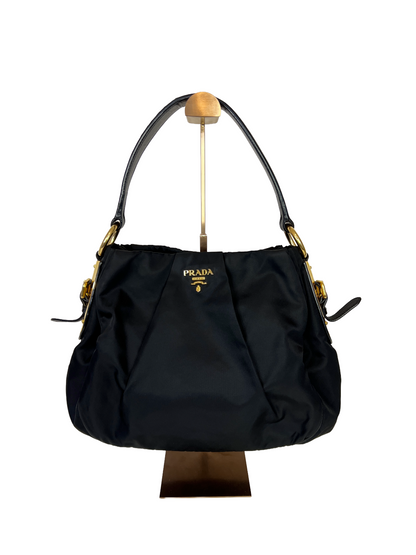 Prada Tessuto Nylon Gathered Top Handle Bag
