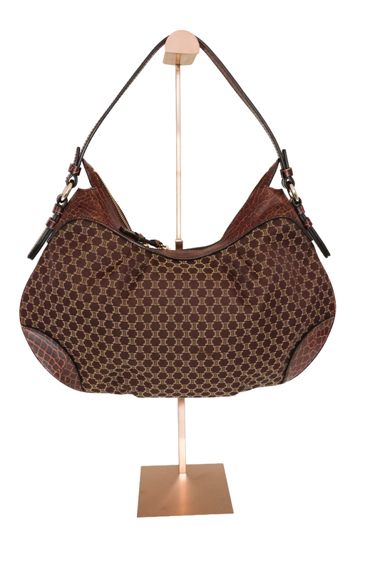 Celine Macadam One shoulder Croc embossed bag