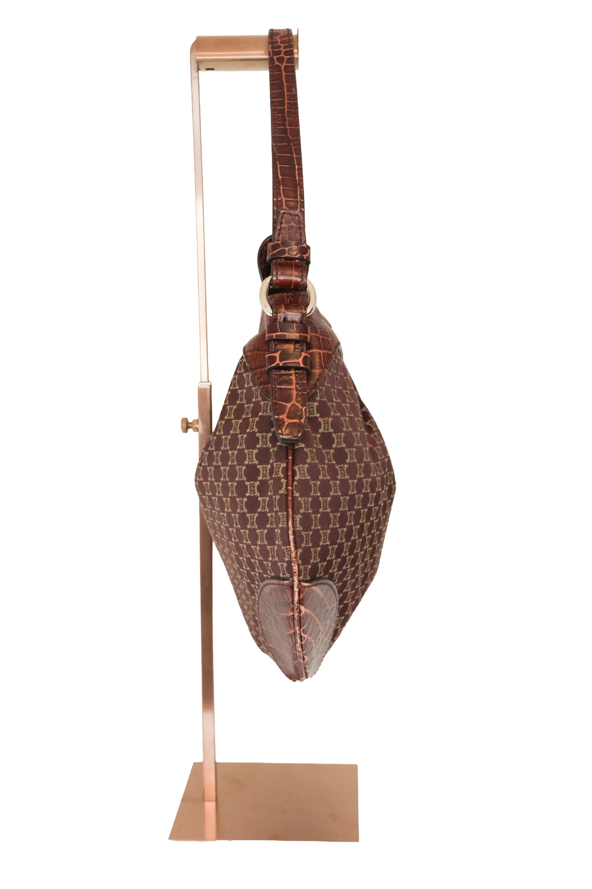 Celine Macadam One shoulder Croc embossed bag