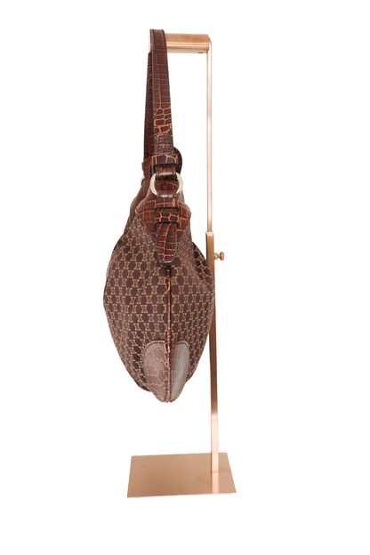 Celine Macadam One shoulder Croc embossed bag